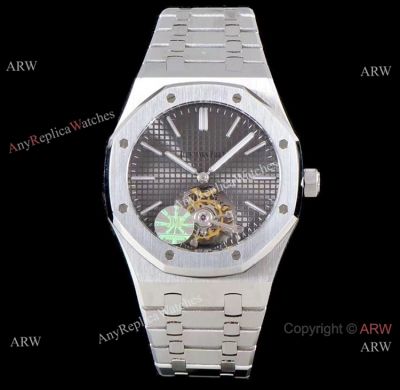 Copy Audemars Piguet Royal Oak Tourbillon 26510 Stanless Steel Gray Rhodium Dial Watch 41mm